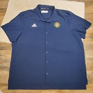 Adidas Michigan Wolverines Short Sleeve Button Down Rose Bowl Game Shirt